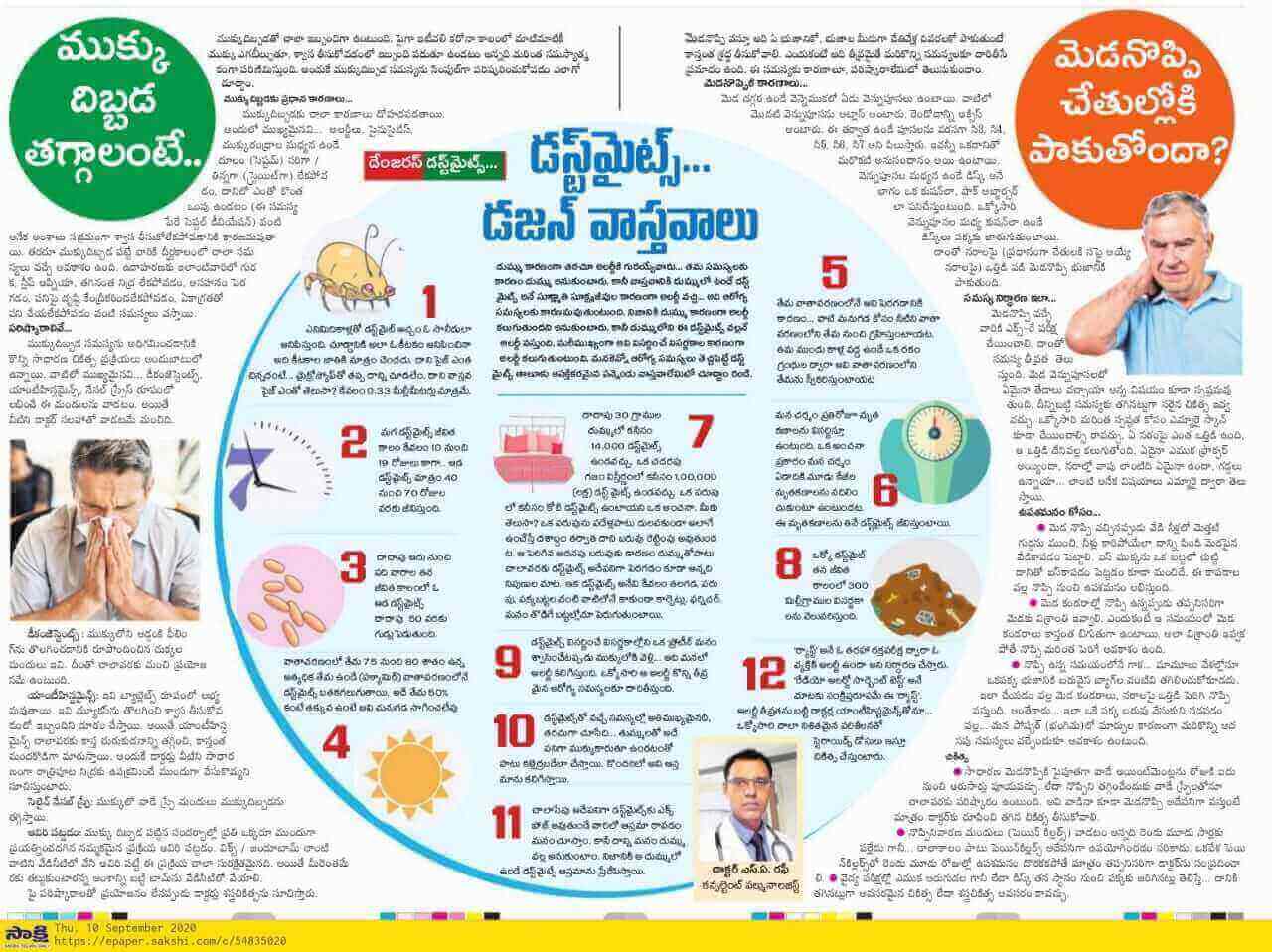 Article on Dustmites by Dr. S A Rafi Consultant Pulmonologist